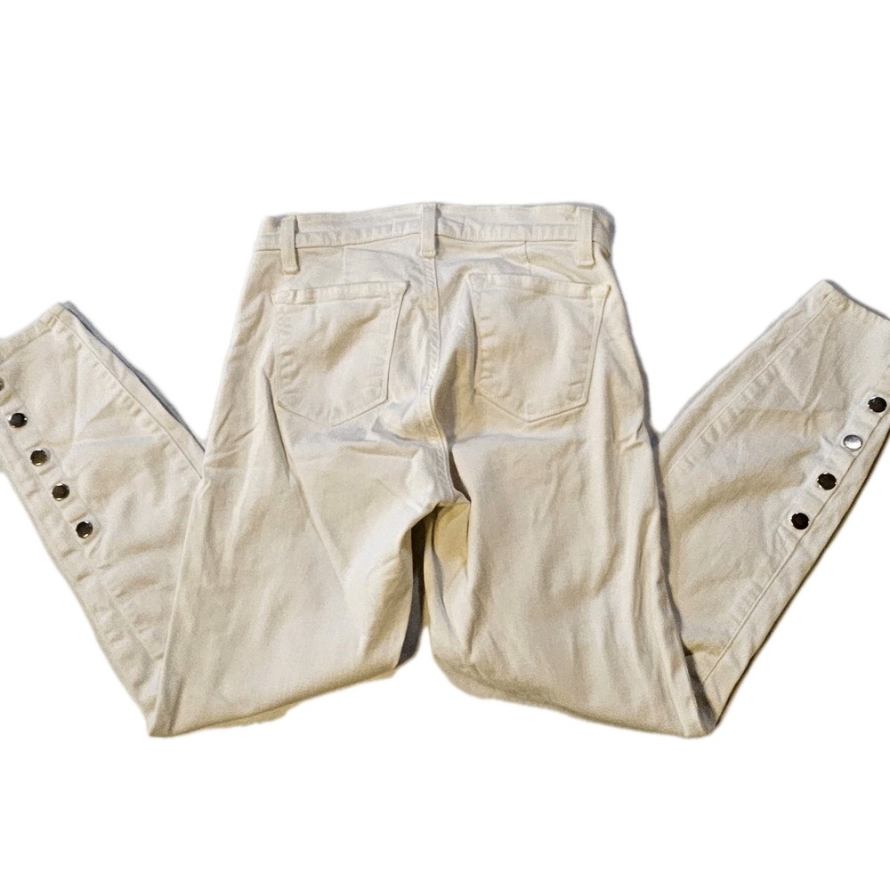 J. Brand High Ankle Snap White Jeans Womens 26 Suvi 82151563 Cropped Mid Rise
